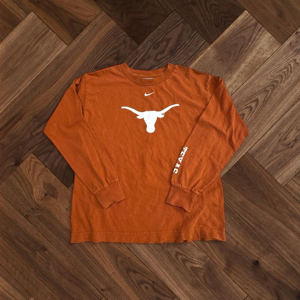 Vintage Nike Texas Longhorns orange and white cotton long sleeve t-shirt